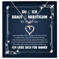 22Feels® Du & Ich Braut Geschenk von Bräutigam vor der Hochzeit Schmuck Silber 925/000 Frauen Herz Halskette Liebe Dich Damen Collier mit 23 Zirkonia Steinen-Schmuck mit Botschaftskarte - Herz21-22Feels
