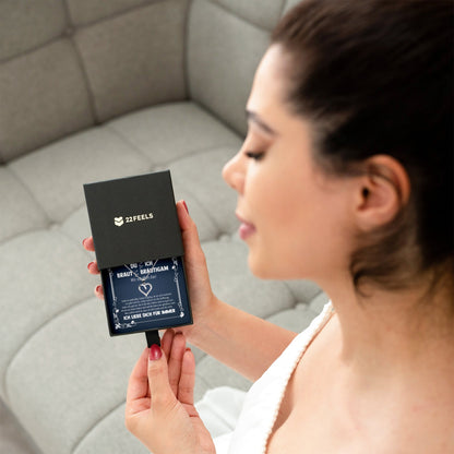 22Feels® Du & Ich Braut Geschenk von Bräutigam vor der Hochzeit Schmuck Silber 925/000 Frauen Herz Halskette Liebe Dich Damen Collier mit 23 Zirkonia Steinen-Schmuck mit Botschaftskarte - Herz21-22Feels