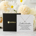 22Feels® Seelenschwester Beste Freundin Geschenk Silber 925/000 Schmuck Frauen Collier Herz Anhaenger mit Karte Mädchen Damen Geburtstag Bestie BFF-Schmuck mit Botschaftskarte - Herz21-22Feels
