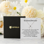 22Feels® Seelenschwester Beste Freundin Geschenk Silber 925/000 Schmuck Frauen Collier Herz Anhaenger mit Karte Mädchen Damen Geburtstag Bestie BFF-Schmuck mit Botschaftskarte - Herz21-22Feels