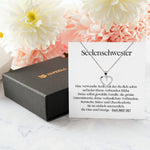 22Feels® Seelenschwester Beste Freundin Geschenk Silber 925/000 Schmuck Frauen Collier Herz Anhaenger mit Karte Mädchen Damen Geburtstag Bestie BFF-Schmuck mit Botschaftskarte - Herz21-22Feels