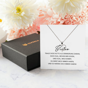 22Feels® Bestie Freundschaftkette Beste Freundin Geschenk Silber 925/000 Schmuck Frauen Collier Herz Anhaenger mit Karte Mädchen Damen Geburtstag BFF-Schmuck mit Botschaftskarte - Herz21-22Feels