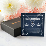22Feels® Königin Freundschaftkette Beste Freundin Geschenk Silber 925/000 Schmuck Frauen Collier Herz Anhaenger mit Karte Mädchen Damen Geburtstag Bestie BFF-Schmuck mit Botschaftskarte - Herz21-22Feels