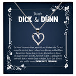 22Feels® Durch Dick und Dünn Freundschaftkette Beste Freundin Geschenk Silber 925/000 Schmuck Frauen Collier Herz Anhaenger mit Karte Mädchen Damen Geburtstag Bestie BFF-Schmuck mit Botschaftskarte - Herz21-22Feels