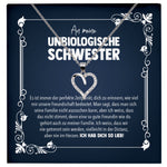 22Feels® Unbiologische Schwester Beste Freundin Geschenk Silber 925/000 Schmuck Frauen Collier Herz Anhaenger mit Karte Mädchen Damen Geburtstag Bestie BFF-Schmuck mit Botschaftskarte - Herz21-22Feels