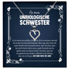 22Feels® Unbiologische Schwester Beste Freundin Geschenk Silber 925/000 Schmuck Frauen Collier Herz Anhaenger mit Karte Mädchen Damen Geburtstag Bestie BFF-Schmuck mit Botschaftskarte - Herz21-22Feels