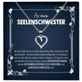 22Feels® Freundschaftkette Beste Freundin Geschenk Silber 925/000 Schmuck Frauen Collier Herz Anhaenger mit Karte Mädchen Damen Geburtstag Bestie BFF-Schmuck mit Botschaftskarte - Herz21-22Feels