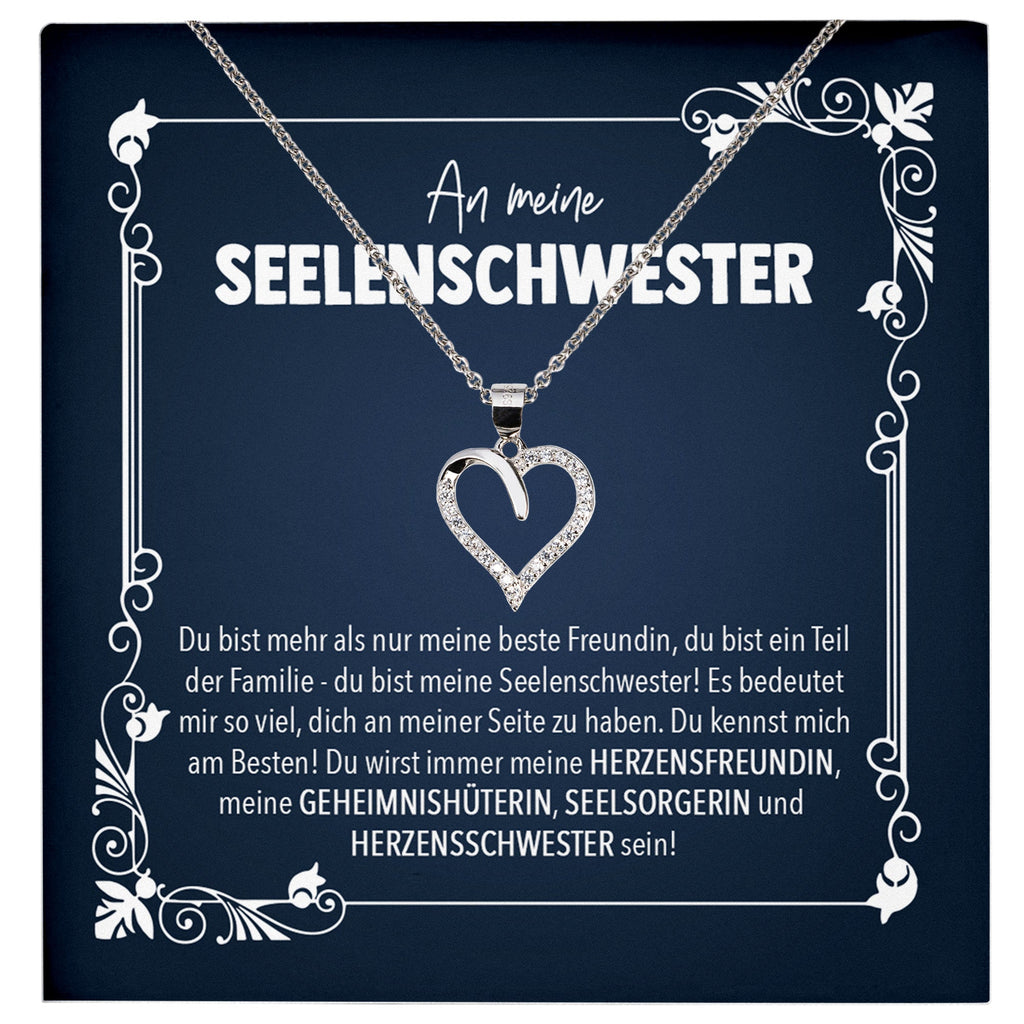 22Feels® Freundschaftkette Beste Freundin Geschenk Silber 925/000 Schmuck Frauen Collier Herz Anhaenger mit Karte Mädchen Damen Geburtstag Bestie BFF-Schmuck mit Botschaftskarte - Herz21-22Feels