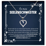 22Feels® Freundschaftkette Beste Freundin Geschenk Silber 925/000 Schmuck Frauen Collier Herz Anhaenger mit Karte Mädchen Damen Geburtstag Bestie BFF-Schmuck mit Botschaftskarte - Herz21-22Feels