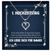 22Feels® Ehefrau zum Hochzeitstag Geschenk Ich Liebe Dich Frauen Schmuck Silber 925/000 Herz Halskette Damen Collier mit 23 Zirkonia Steinen-Schmuck mit Botschaftskarte - Herz21-22Feels