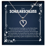 22Feels® Schulabschluss Geschenk Mädchen Silber 925 Herz Halskette mit Karte Abiturientin Glückwunsch Frauen Schmuck Realschule Gymnasium-Schmuck mit Botschaftskarte - Herz21-22Feels
