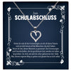 22Feels® Schulabschluss Geschenk Mädchen Silber 925 Herz Halskette mit Karte Abiturientin Glückwunsch Frauen Schmuck Realschule Gymnasium-Schmuck mit Botschaftskarte - Herz21-22Feels