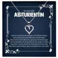22Feels® Abitur Geschenk Mädchen Silber 925 Herz Halskette mit Karte Abiturientin Glückwunsch Frauen Schmuck Gymnasium Schulabschluss-Schmuck mit Botschaftskarte - Herz21-22Feels