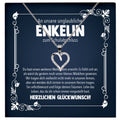 22Feels® Unsere Enkelin Schulabschluss Geschenk Mädchen Silber 925 Herz Halskette Karte Abiturientin Glückwunsch Frauen Schmuck Realschule Gymnasium-Schmuck mit Botschaftskarte - Herz21-22Feels