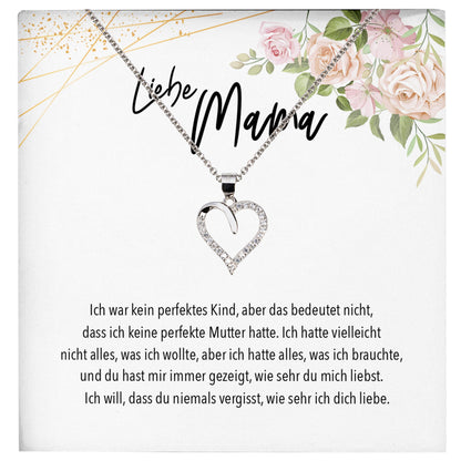 22Feels® Liebe Mama Geschenk Silber 925/000 Herz Halskette Muttertag Frauen Schmuck mit Karte Mutter Geburtstag Weihnachten Damen Collier Eltern-Schmuck mit Botschaftskarte - Herz21-22Feels