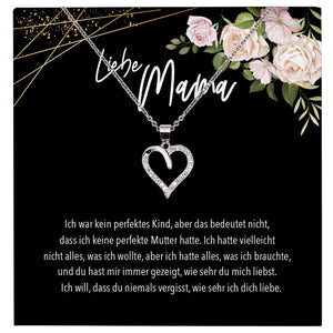 22Feels® Liebe Mama Geschenk Silber 925/000 Herz Halskette Muttertag Frauen Schmuck mit Karte Mutter Geburtstag Weihnachten Damen Collier Eltern-Schmuck mit Botschaftskarte - Herz21-22Feels