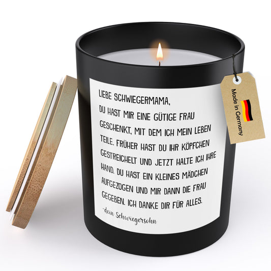 22Feels® Schwiegermama Geschenk HANDGEMACHTE Sojawachs Duft-Kerze im Glas (ZITRUS, VEGAN)-Spruchkerzen B1K1-22Feels