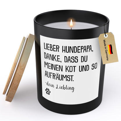 22Feels® Hundepapa Geschenk HANDGEMACHTE Sojawachs Duft-Kerze im Glas (ZITRUS, VEGAN)-Spruchkerzen B1K1-22Feels