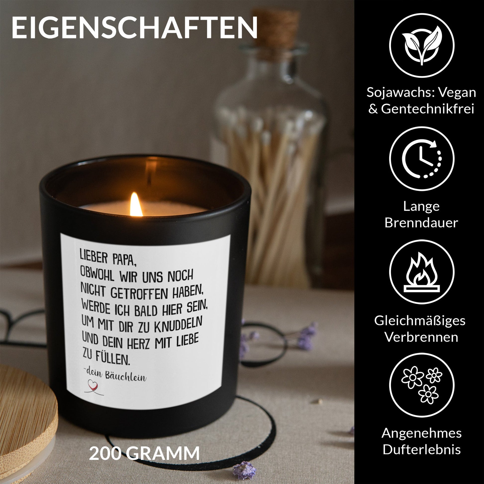22Feels® Spruchkerze Du Wirst Papa Schwangerschaft Geschenk HANDGEMACHTE Sojawachs Duft-Kerze im Glas (ZITRUS, VEGAN)-Spruchkerzen B1K1-22Feels