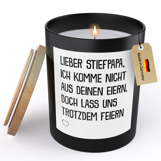 22Feels® Stiefpapa Geschenk HANDGEMACHTE Sojawachs Duft-Kerze im Glas (ZITRUS, VEGAN)-Spruchkerzen B1K1-22Feels