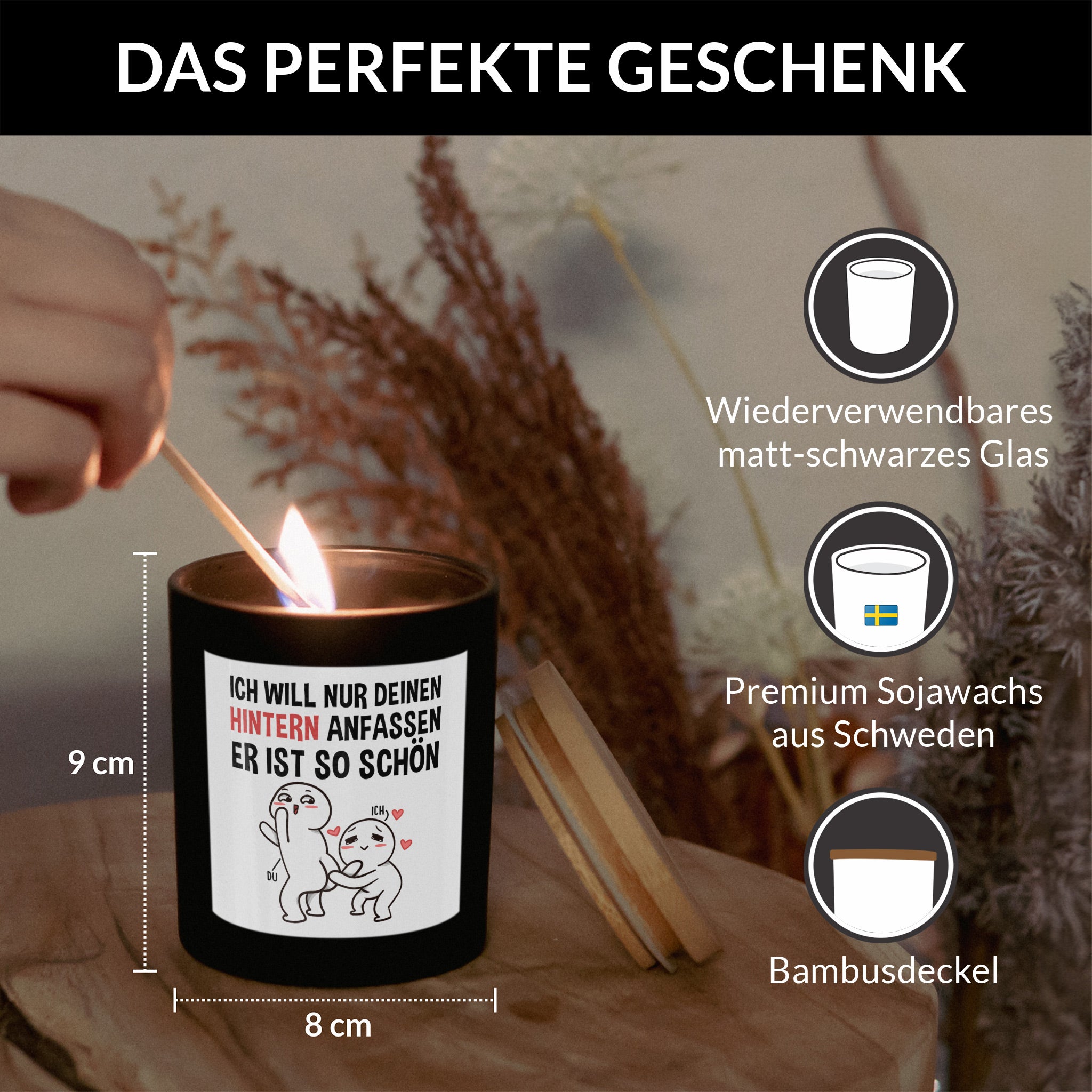 22Feels® Jahrestag Geschenk HANDGEMACHTE Sojawachs Duft-Kerze im Glas (ZITRUS, VEGAN)-Spruchkerzen B1K1-22Feels
