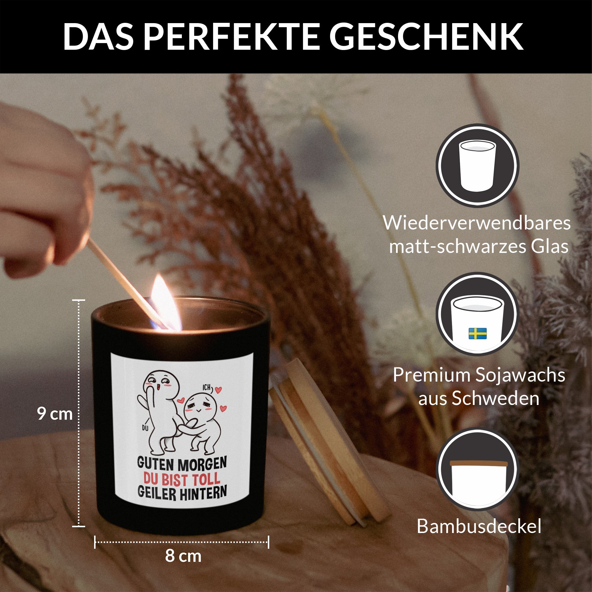 22Feels® Jahrestag Geschenk HANDGEMACHTE Sojawachs Duft-Kerze im Glas (ZITRUS, VEGAN)-Spruchkerzen B1K1-22Feels
