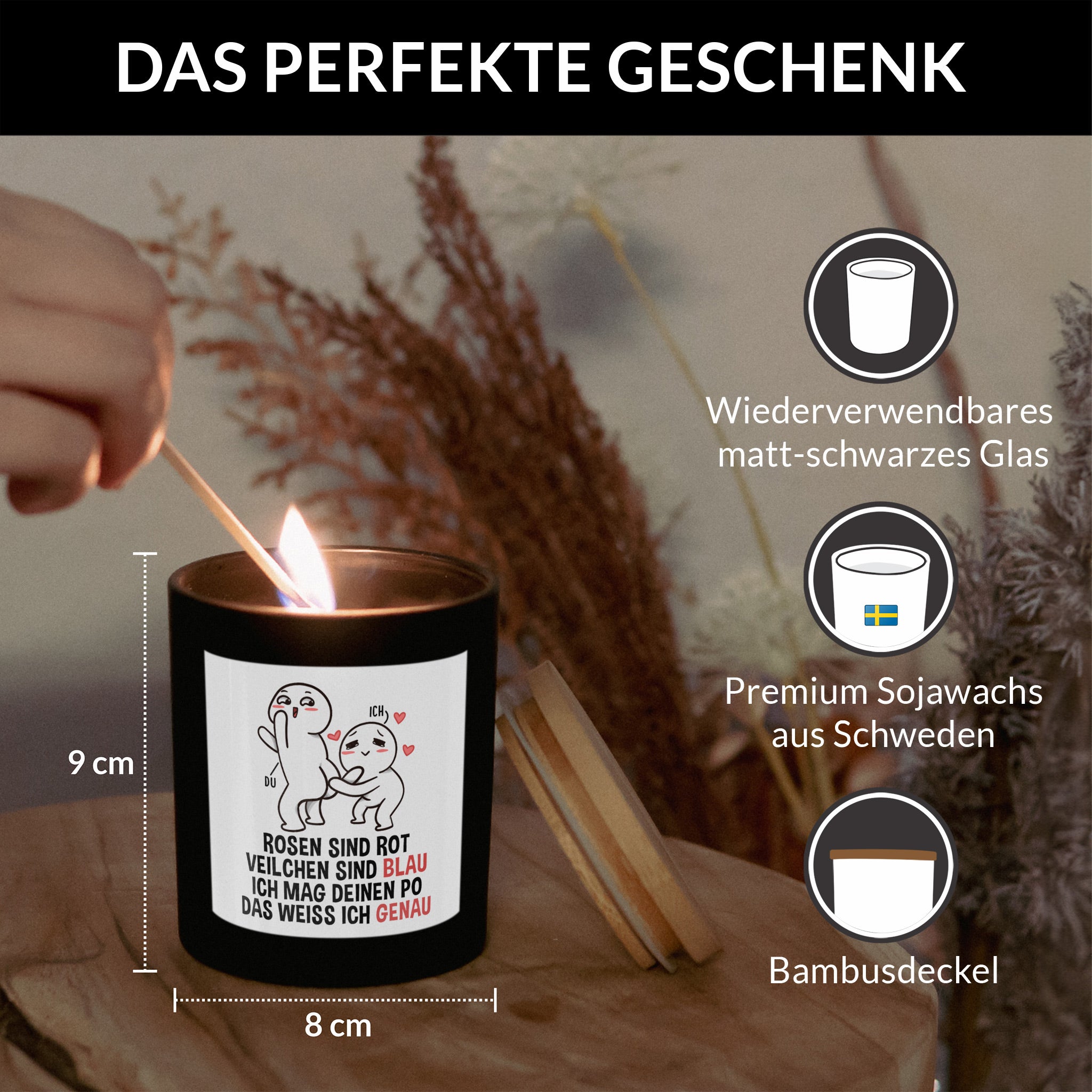 22Feels® Jahrestag Geschenk HANDGEMACHTE Sojawachs Duft-Kerze im Glas (ZITRUS, VEGAN)-Spruchkerzen B1K1-22Feels