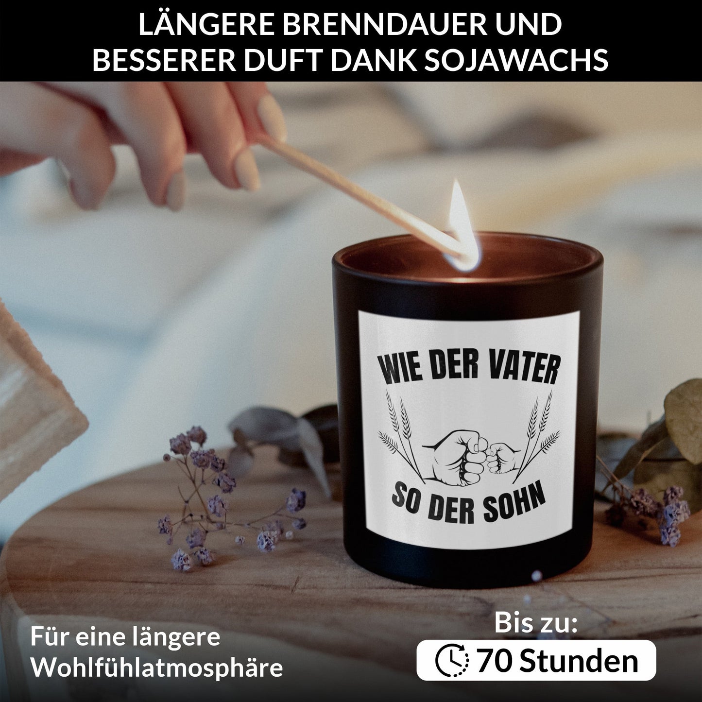 22Feels® Papa Geschenk HANDGEMACHTE Sojawachs Duft-Kerze im Glas (ZITRUS, VEGAN)-Spruchkerzen B1K1-22Feels