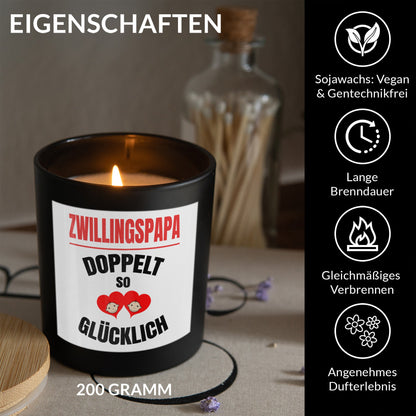 22Feels® Zwillingspapa Geschenk HANDGEMACHTE Sojawachs Duft-Kerze im Glas (ZITRUS, VEGAN)-Spruchkerzen B1K1-22Feels