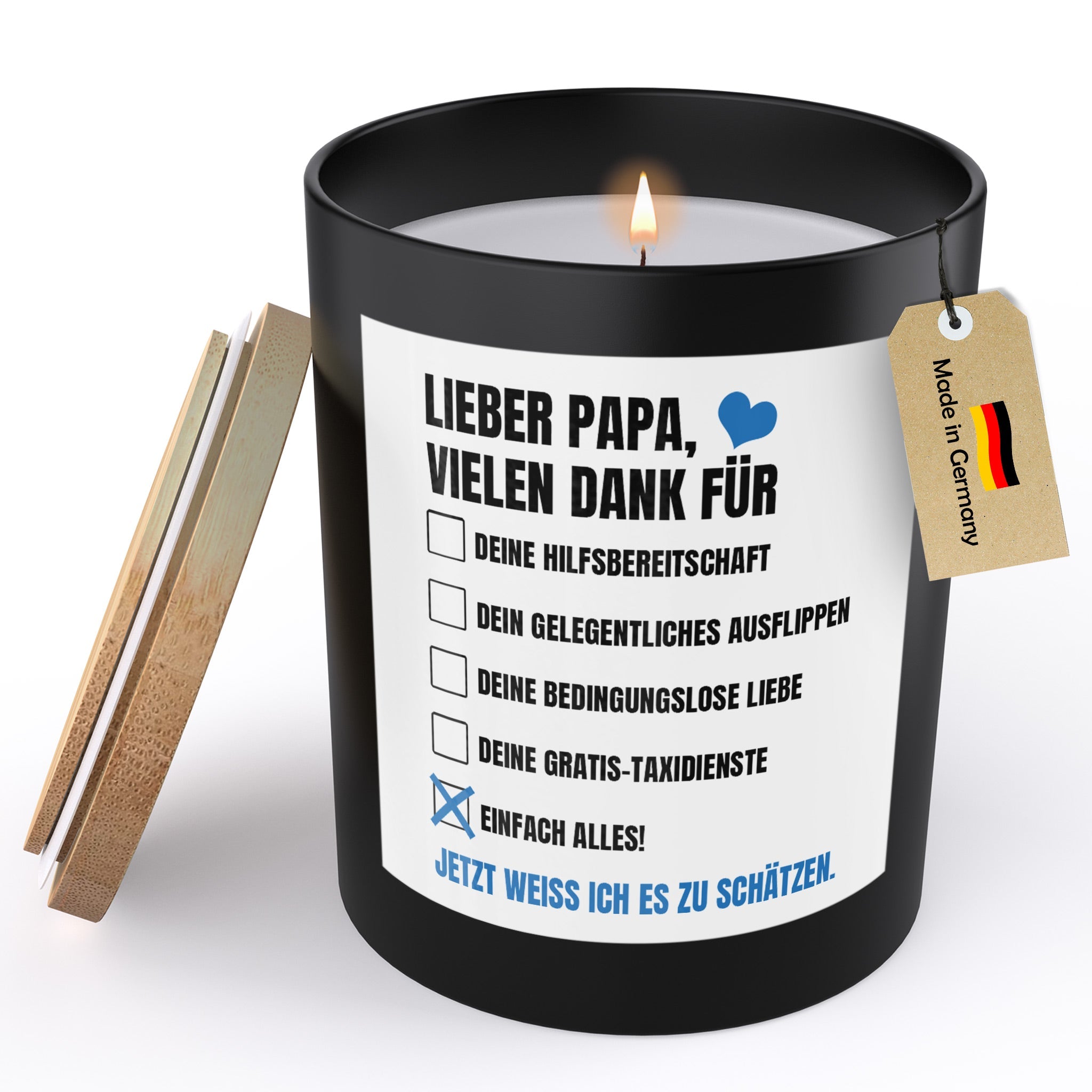 22Feels® Papa Geschenk HANDGEMACHTE Sojawachs Duft-Kerze im Glas (ZITRUS, VEGAN)-Spruchkerzen B1K1-22Feels