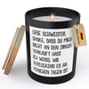 22Feels® Schwester Geschenk HANDGEMACHTE Sojawachs Duft-Kerze im Glas (ZITRUS, VEGAN)-Spruchkerzen B1K1-22Feels