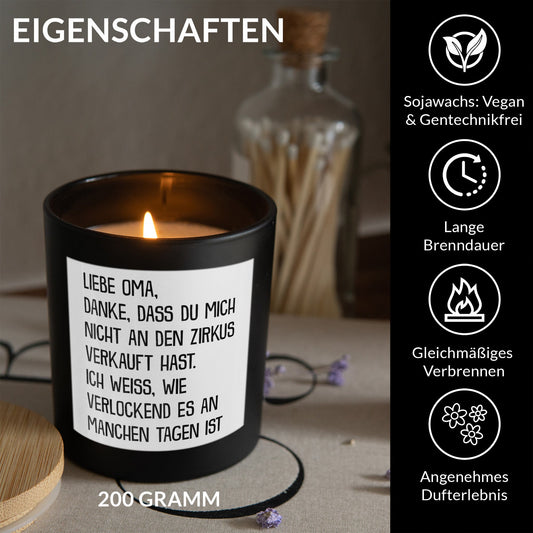 22Feels® Oma Geschenk HANDGEMACHTE Sojawachs Duft-Kerze im Glas (ZITRUS, VEGAN)-Spruchkerzen B1K1-22Feels