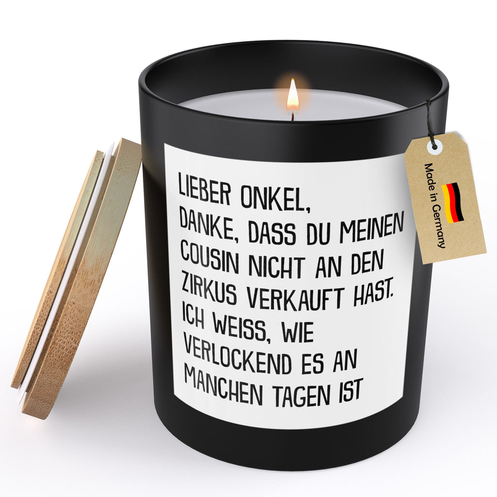 22Feels® Onkel Geschenk HANDGEMACHTE Sojawachs Duft-Kerze im Glas (ZITRUS, VEGAN)-Spruchkerzen B1K1-22Feels