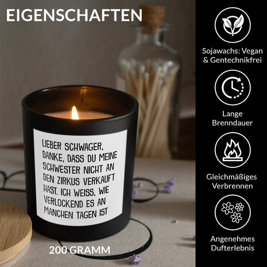 22Feels® Schwager Geschenk HANDGEMACHTE Sojawachs Duft-Kerze im Glas (ZITRUS, VEGAN)-Spruchkerzen B1K1-22Feels