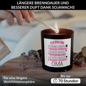 22Feels® Oma Geschenk HANDGEMACHTE Sojawachs Duft-Kerze im Glas (ZITRUS, VEGAN)-Spruchkerzen B1K1-22Feels