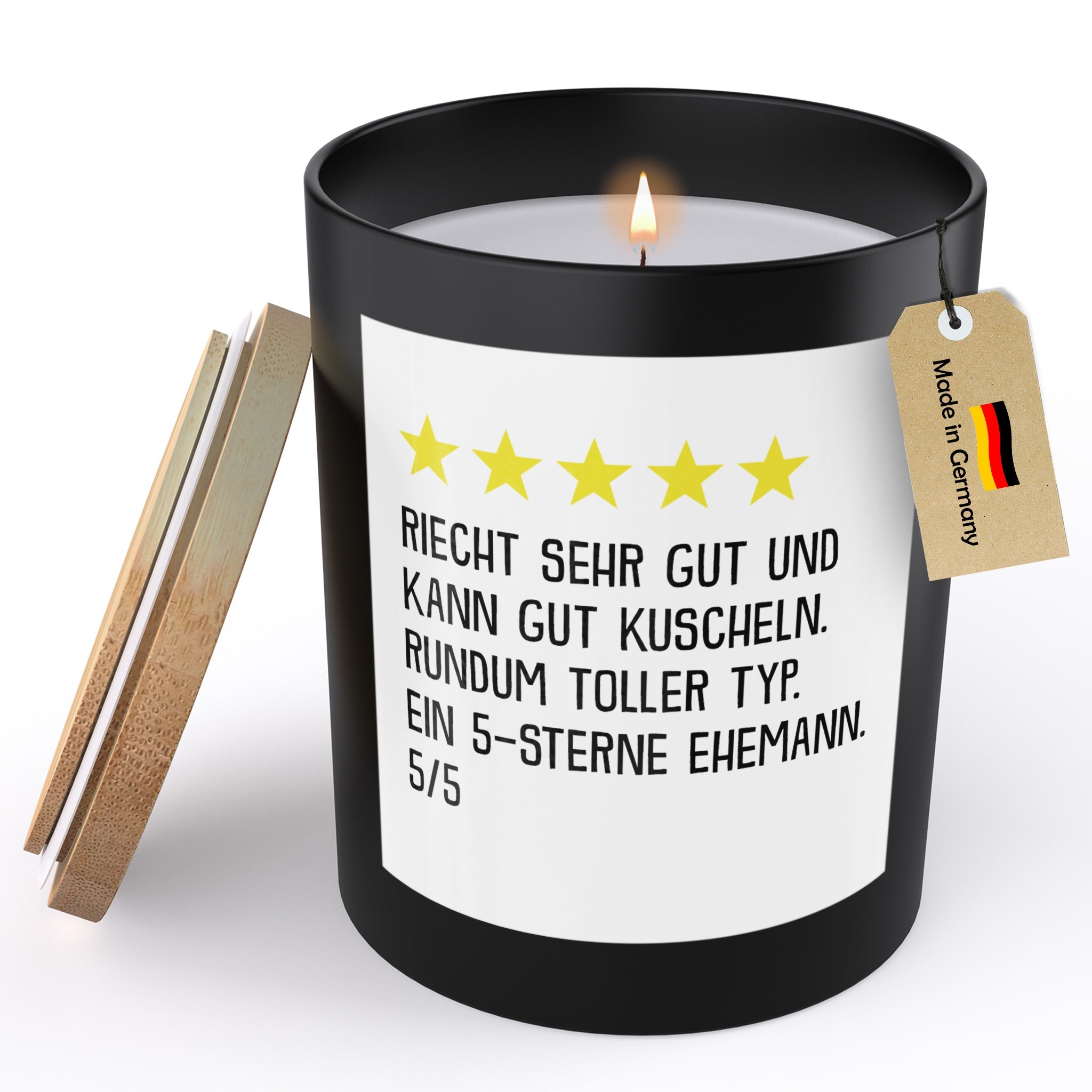 22Feels® Ehemann Hochzeitstag Geschenk HANDGEMACHTE Sojawachs Duft-Kerze im Glas (ZITRUS, VEGAN)-Spruchkerzen B1K1-22Feels