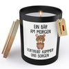 22Feels® Lustige Spruchkerze Frauen Bär Geschenk HANDGEMACHTE Sojawachs Duft-Kerze im Glas (ZITRUS, VEGAN)-Spruchkerzen B1K1-22Feels
