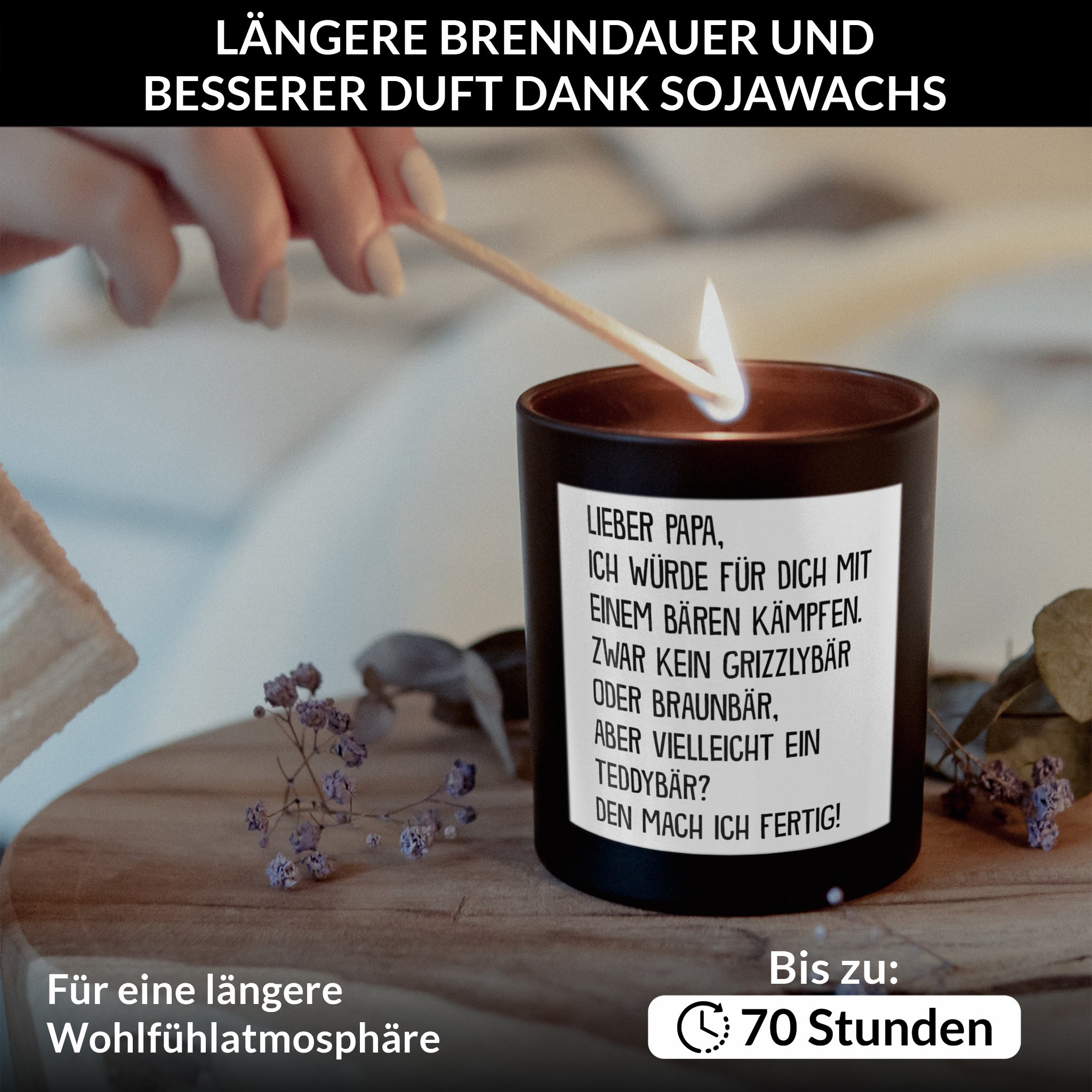 22Feels® Papa Geschenk HANDGEMACHTE Sojawachs Duft-Kerze im Glas (ZITRUS, VEGAN)-Spruchkerzen B1K1-22Feels