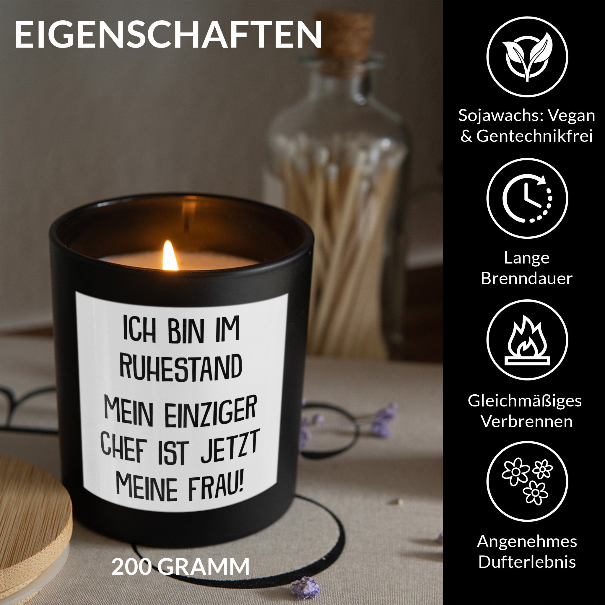 22Feels® Rentner Geschenk HANDGEMACHTE Sojawachs Duft-Kerze im Glas (ZITRUS, VEGAN)-Spruchkerzen B1K1-22Feels
