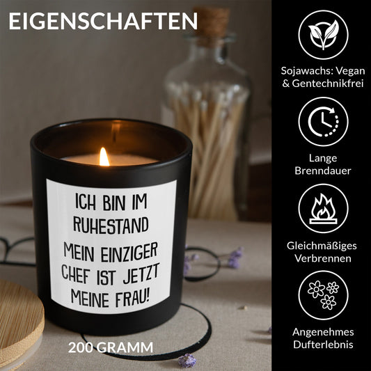 22Feels® Rentner Geschenk HANDGEMACHTE Sojawachs Duft-Kerze im Glas (ZITRUS, VEGAN)-Spruchkerzen B1K1-22Feels