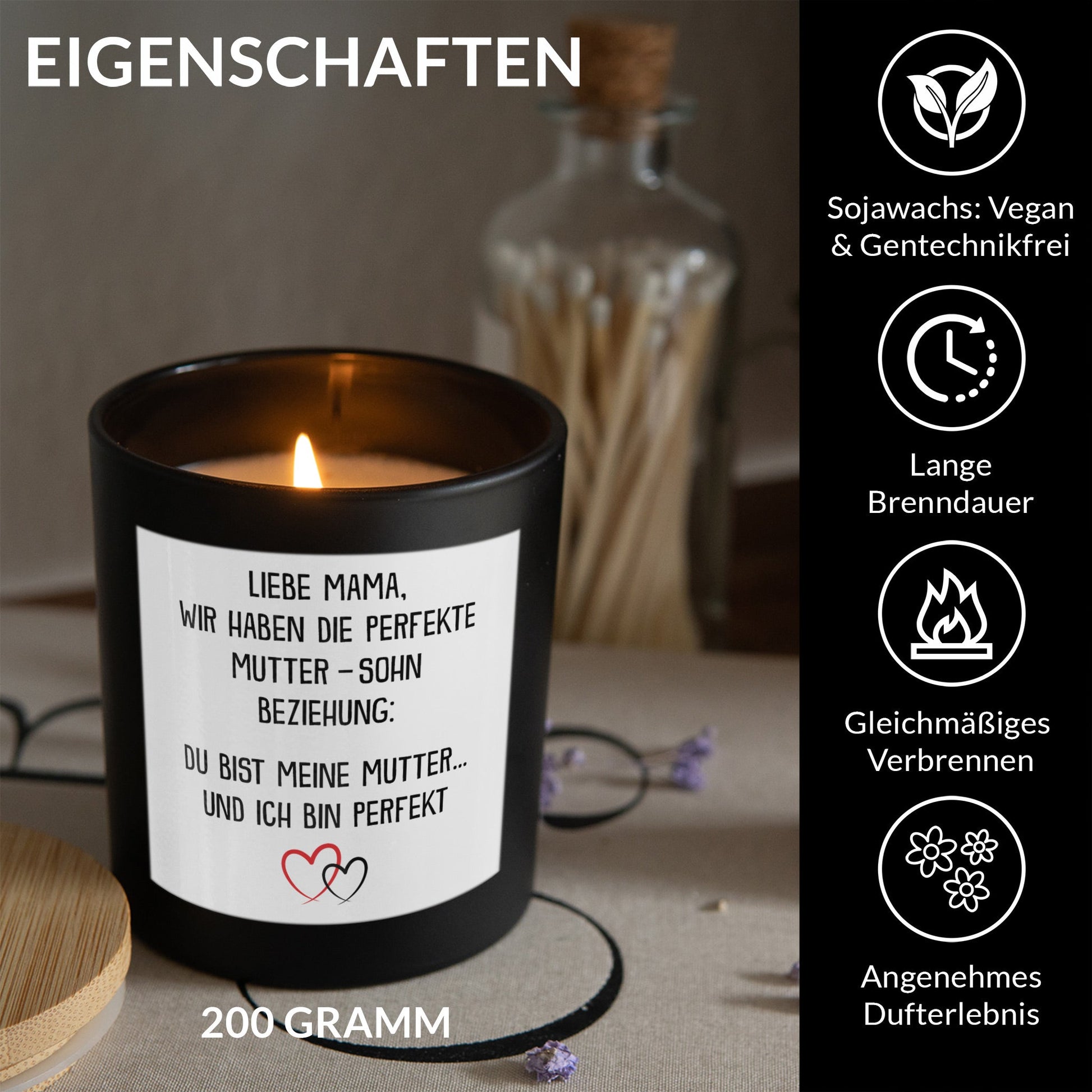 22Feels® Mama Geschenk HANDGEMACHTE Sojawachs Duft-Kerze im Glas (ZITRUS, VEGAN)-Spruchkerzen B1K1-22Feels