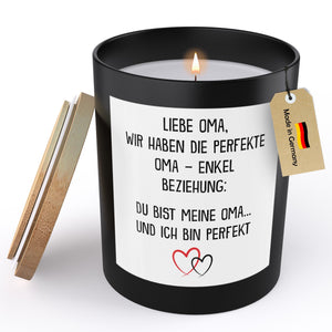 22Feels® Oma Geschenk HANDGEMACHTE Sojawachs Duft-Kerze im Glas (ZITRUS, VEGAN)-Spruchkerzen B1K1-22Feels