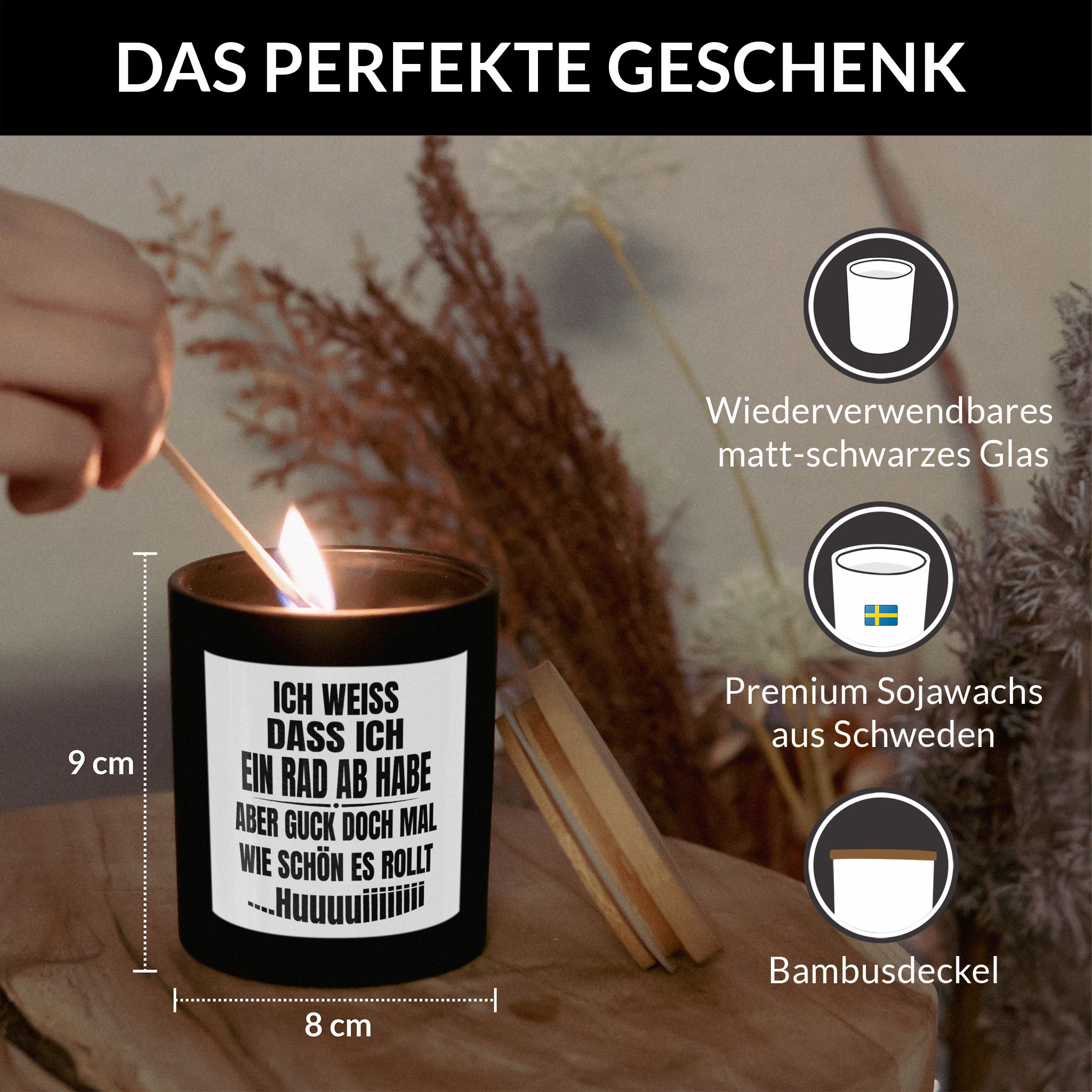22Feels® Lustige Spruchkerze Frauen Geschenk HANDGEMACHTE Sojawachs Duft-Kerze im Glas (ZITRUS, VEGAN)-Spruchkerzen B1K1-22Feels