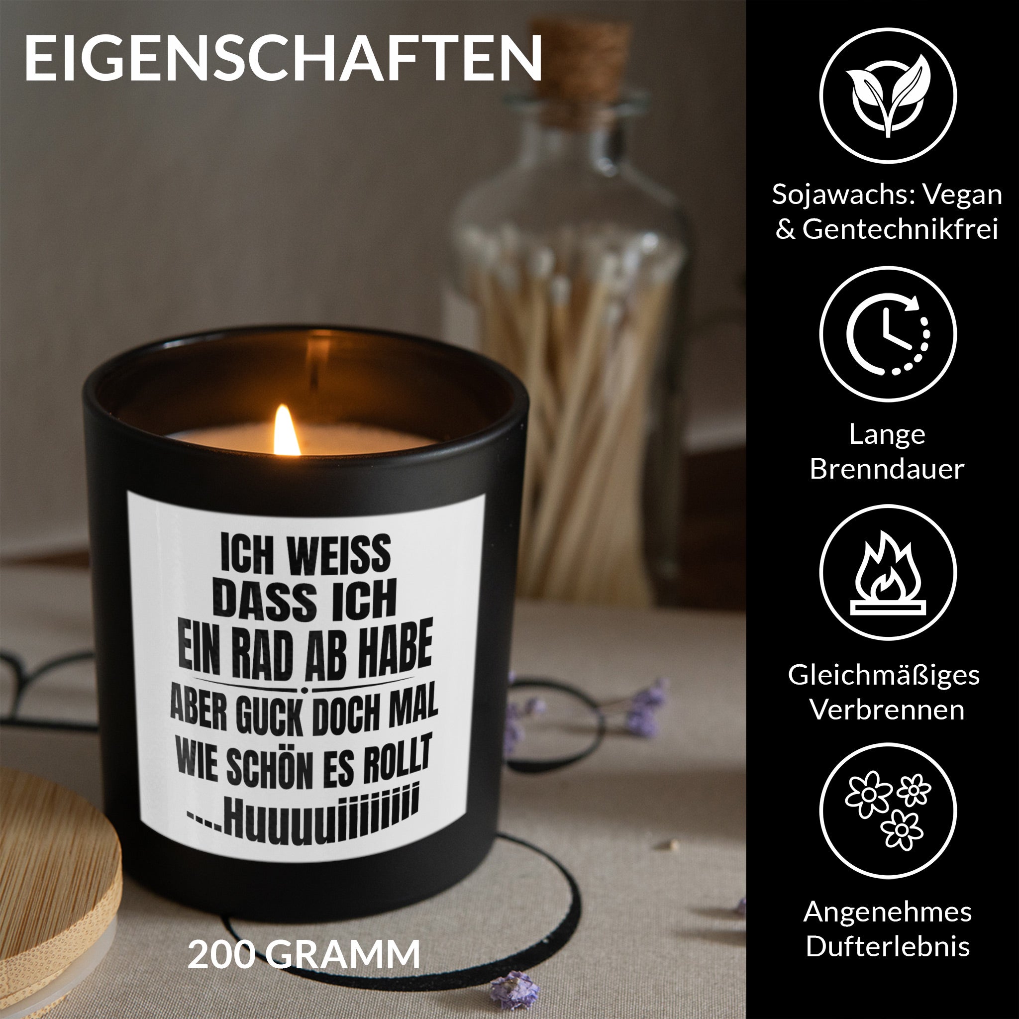 22Feels® Lustige Spruchkerze Frauen Geschenk HANDGEMACHTE Sojawachs Duft-Kerze im Glas (ZITRUS, VEGAN)-Spruchkerzen B1K1-22Feels