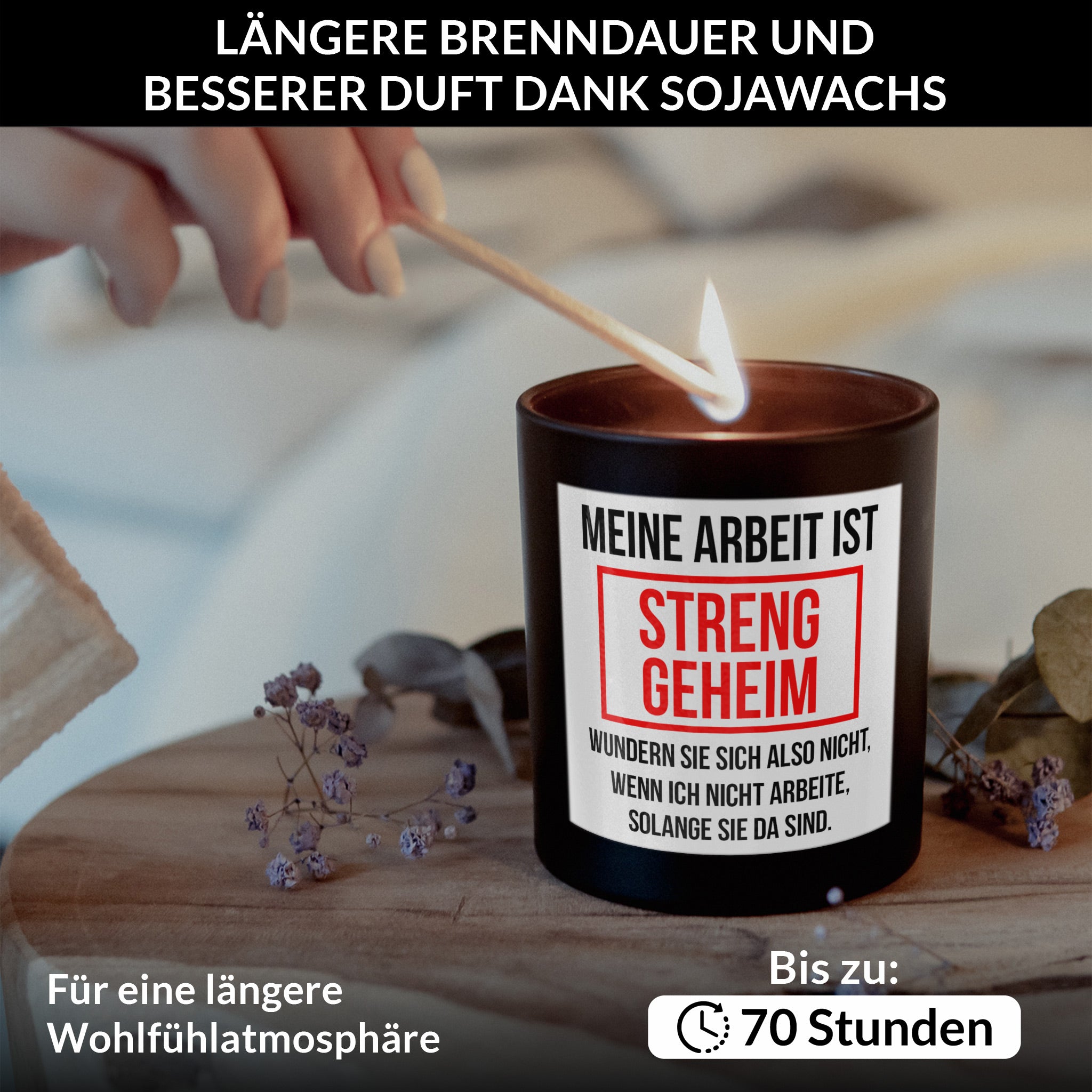 22Feels® Lustige Spruchkerze Frauen Geschenk HANDGEMACHTE Sojawachs Duft-Kerze im Glas (ZITRUS, VEGAN)-Spruchkerzen B1K1-22Feels