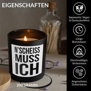 22Feels® Lustige Spruchkerze Frauen Geschenk HANDGEMACHTE Sojawachs Duft-Kerze im Glas (ZITRUS, VEGAN)-Spruchkerzen B1K1-22Feels