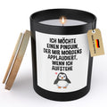 22Feels® Lustige Spruchkerze Frauen Pinguin Geschenk HANDGEMACHTE Sojawachs Duft-Kerze im Glas (ZITRUS, VEGAN)-Spruchkerzen B1K1-22Feels
