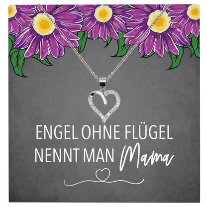 22Feels® Mama Geschenk Muttertag Geburtstag Frauen Schmuck mit Karte Herz Halskette Echt Silber Weihnachten Idee von Tochter oder Sohn-Schmuck mit Botschaftskarte - Herz21-22Feels