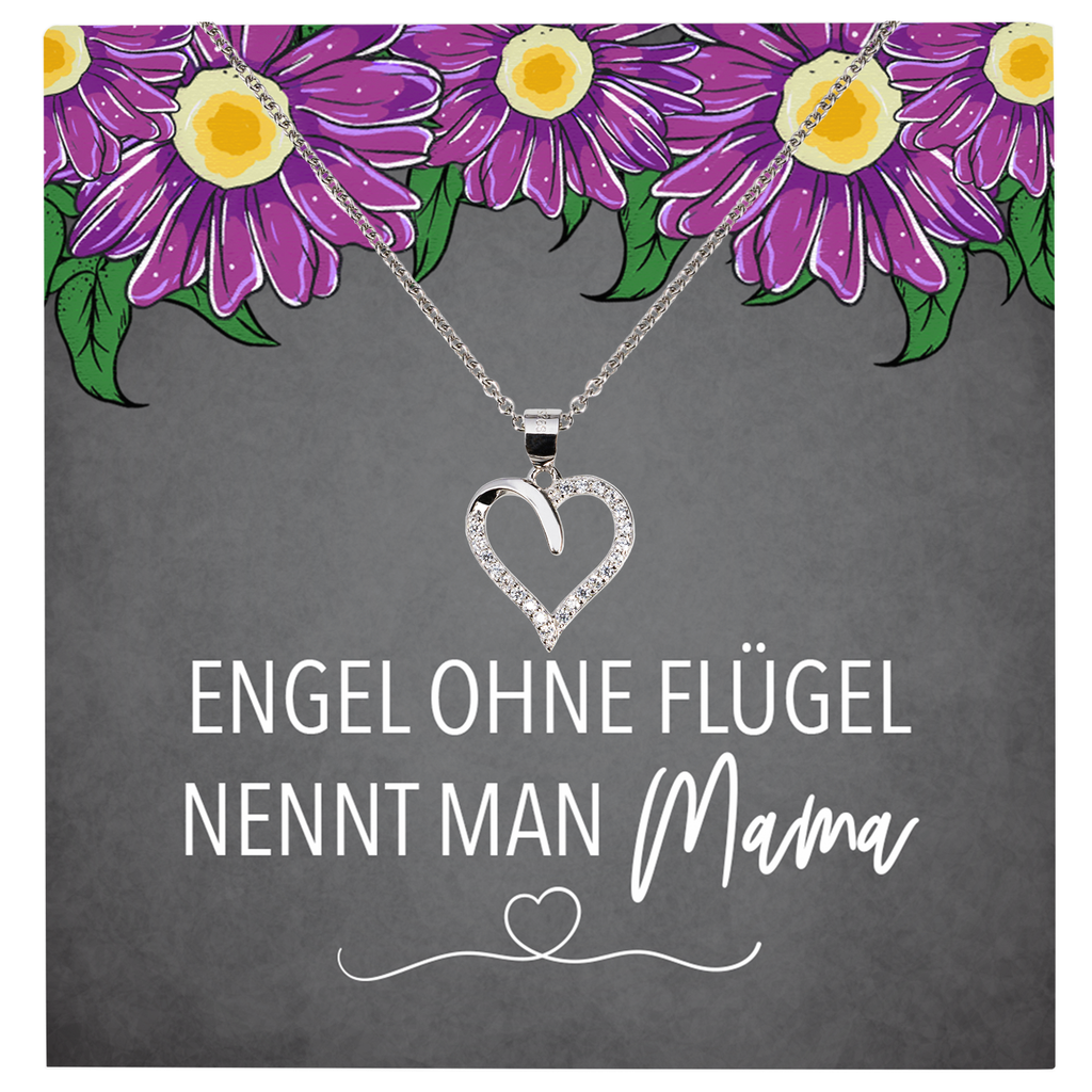 22Feels® Mama Geschenk Muttertag Geburtstag Frauen Schmuck mit Karte Herz Halskette Echt Silber Weihnachten Idee von Tochter oder Sohn-Schmuck mit Botschaftskarte - Herz21-22Feels