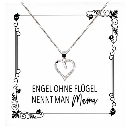 22Feels® Mama Geschenk Muttertag Geburtstag Frauen Schmuck mit Karte Herz Halskette Echt Silber Weihnachten Idee von Tochter oder Sohn-Schmuck mit Botschaftskarte - Herz21-22Feels